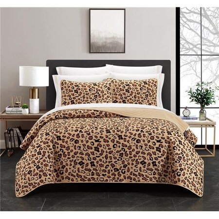 Chic Home BQS23667-US 9 Piece Toyger Quilt Set - Black; Gold & Tan - Full Size